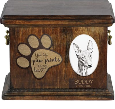 Persoonlijke urn voor hondenas - Pharaoh Hound foto urn