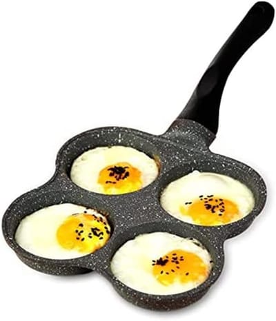 Koekenpan met 4 Gaten voor Pannenkoeken en Ontbijt - Antiaanbak Pan