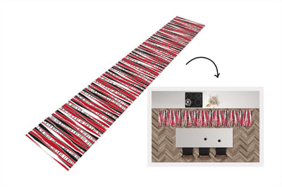 Keukenloper - Loper keuken - Rood - Patronen - Boom - 300x50 cm - Keukenloper vinyl