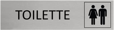 CombiCraft Aluminium Deurbordje "Toilette " 165x45mm met tape