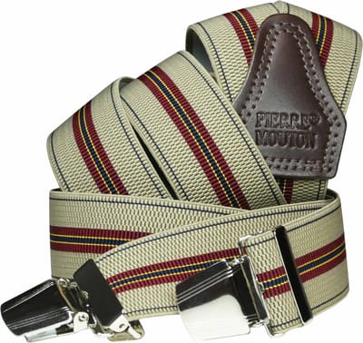 Pierre Mouton Nancy Bretel - Bretels - Volwassenen - Heren - Beige - 120cm - 3 brede clips - M - L