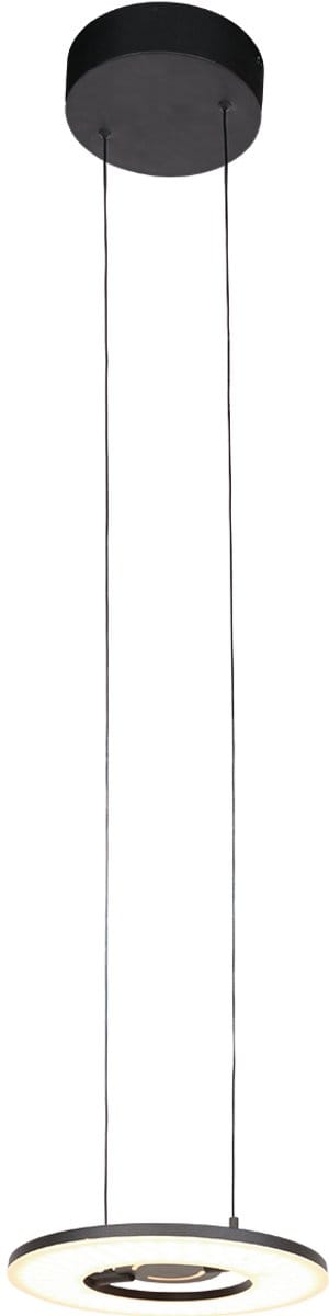 Zwarte hanglamp Soleil 4140ZW van Steinhauer Exclusive, modern ontwerp, hoogte verstelbaar door liftsysteem, vervaardigd uit metaal, kunststof en elektronica, geschikt voor binnengebruik.