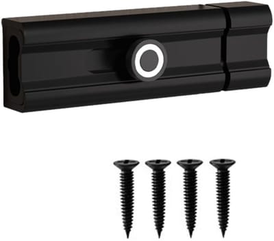 Daity Deurslot uit één stuk met een 100 mm aluminium schuifgrendelmechanisme. Schuifslot met zelfklevende bevestiging. Deurslot voor huisbeveiliging. Geschikt voor hout - metaal - glas en andere materialen (zwart).