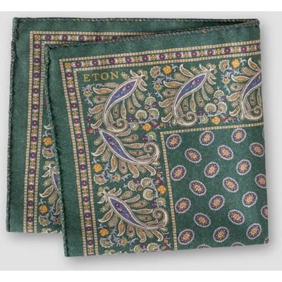 Eton Pochet Double-Face Fantasy Groen / male