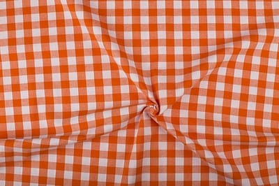 Boerenbont stof - 18mm geruite stof - Oranje - 40 meter