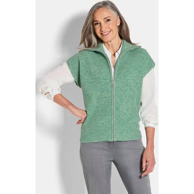 Tricot vest met ritssluiting - lichtgroen - Gr. 24 van Goldner Fashion