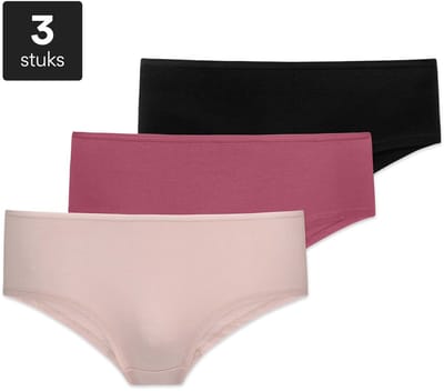 SNOCKS Dames Hipster Slip - 3-Pack Panties van Biokatoen - Comfortabel Ondergoed S-XL