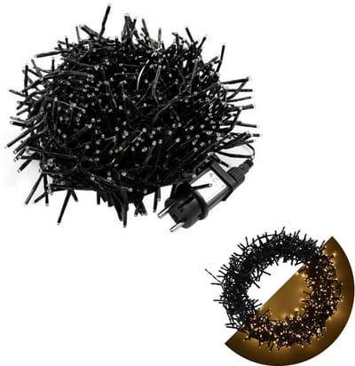 Cheqo® Kerstboomverlichting - Clusterverlichting - Kerstlampjes - Led Verlichting - Kerstverlichting voor Binnen en Buiten - 400 LED - 8 Meter - Extra Warm Wit