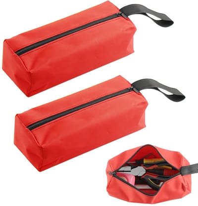 Dailygoody - Kleine gereedschapstas - Opbergtas - Draagbaar en praktisch - Rood - 600D polyester - Geschikt voor gereedschap en accessoires - 25 x 8,5...