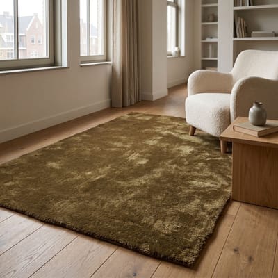DÉJA Living Vloerkleed 130x190cm - Laagpolig Mosgroen Stof - Civar