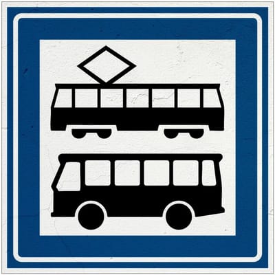 Bus en tramhalte bord - L3 | Sign Again materiaal | 40 x 40 cm