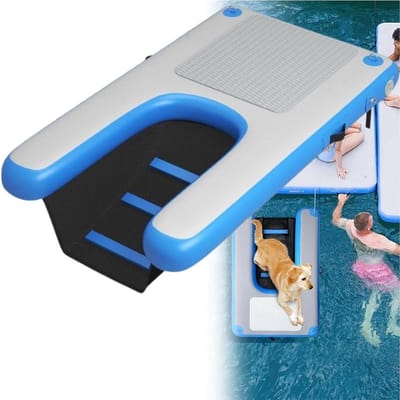 Drijvend platform hond - Honden zwembad - Veilig zwemmen - Antislip oppervlak - Tot 90 kg - Grijs