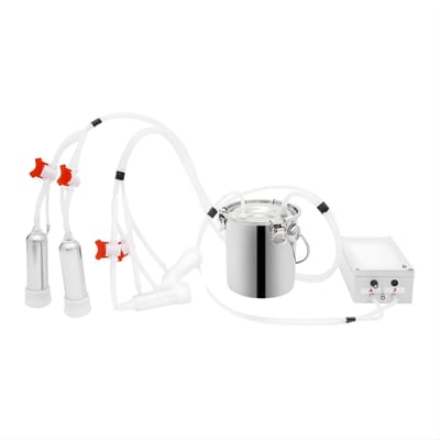 Melkmachine voor koeien - Melkproductie - Vacuumpomp - Voor melkproductie - Met roestvrijstalen emmer - 2-in-1, 3L