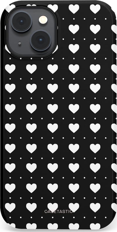 Casetastic Hoesje Geschikt voor Apple iPhone 14 Plus Magsafe - Stijlvolle Beschermende Duo-layer Case - Stipjes en Hartjes