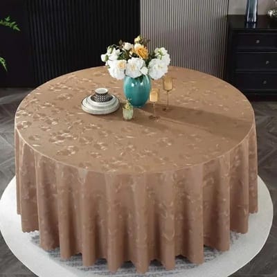 Effen Kleurreliëf Ronde Tafelhoes Waterdicht Oliebestendig Slijtvast PU Antislip Tafelkleed Ronde Eettafel Stofdoek diameter 180cm
