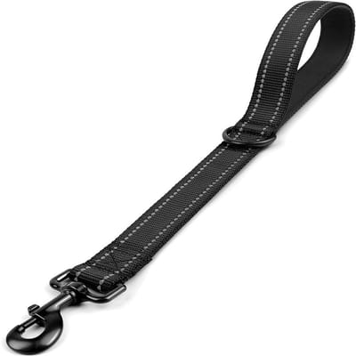 Explosiebestendige Korte Hondenriem 30cm Wandeltouw Grote Hond Bijtbestendig Buiten Hondentouw Hondentoebehoren (Black,45CM 2.5CM)