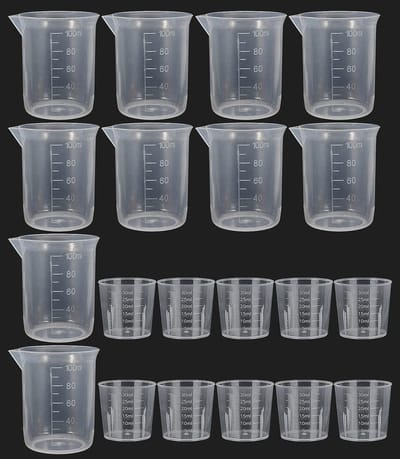 Dailygoods - Transparante Maatbekers Set van 20 Stuks - Voor Koken, Schilderen en Laboratoriumgebruik