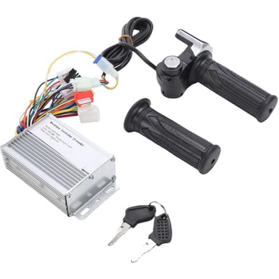Kit de Contrôleur de Vélo Électrique Contrôleur de Moteur Brushless avec Poignée Accélérateur Clés pour Modification de Trottinette Électrique black