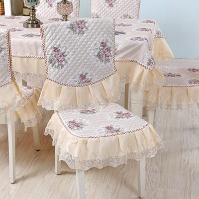 Dikke Antislip Stoelhoes Modern Minimalistisch Huishoudelijk Stofdichte Stoelhoes Katoen Kant Bedrukte Stoelhoes 1 stuks chair cover 1pcs