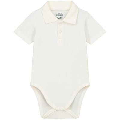 Prénatal romper polo Ivory White 50/56 heren