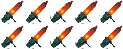 OE Lightning Reserve Kerstlampjes - 10 stuks - Groene Insteek Fitting - 2.5V/0.425W - Rood Licht