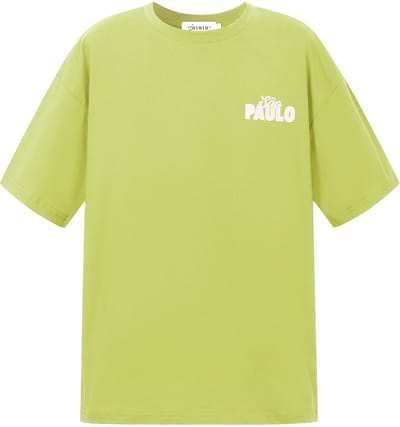 Sao Paulo Graphic Tee – Oversized T-shirt met Print – Comfortabele Top voor een Urban Look - Groen - Maat S