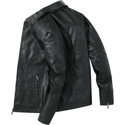 Veste en cuir pour hommes, nouvelle veste de sport décontractée de style coréen pour hommes, veste à revers régulier de grande taille pour printemps et automne 5XL noir