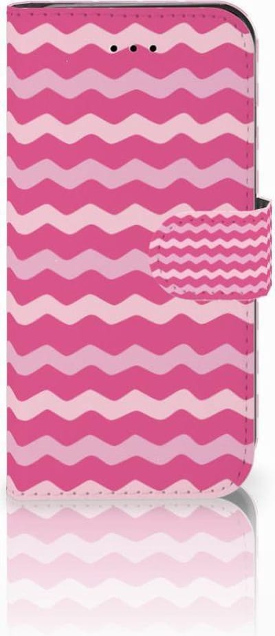 Book Case voor iPhone 7 | 8 | SE (2020) | SE (2022) Telefoon Hoesje Waves Pink
