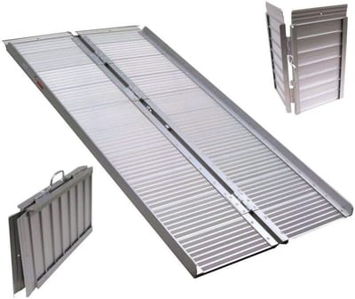 Rolstoelhelling - Oprijplaat Drempelhulp - Toegankelijkheid Creëren - Inklapbaar Lichtgewicht Aluminium - 120 cm Lengte