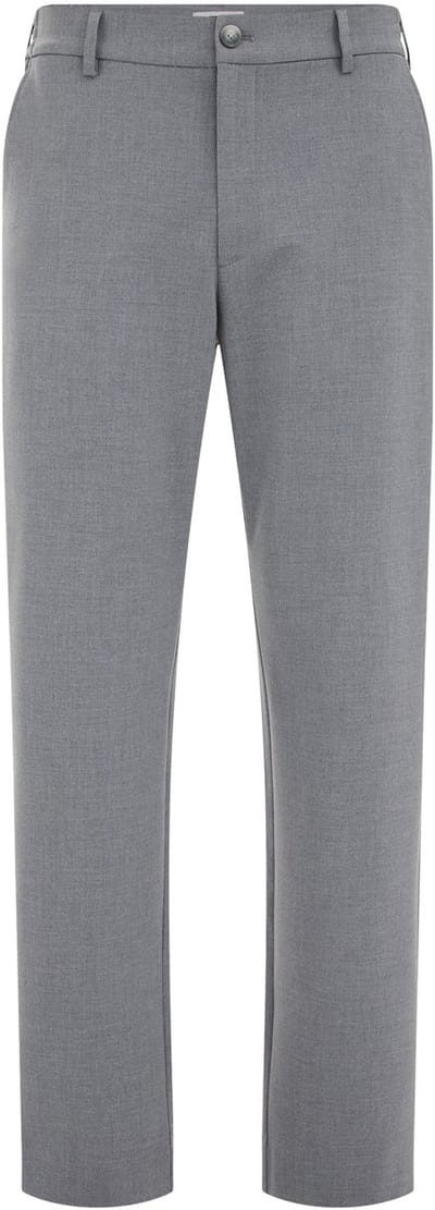 WE Fashion Heren regular fit flanellen broek met elastieke broekband