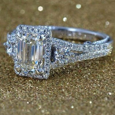 Huitan Luxe Volledig Pavé CZ Steen Vierkante Vorm Dames Trouwring AAA Zirkoon Elegant Jubileumcadeau voor Vrouwelijke Mode Sieraden 10&SILVER PLATED gray