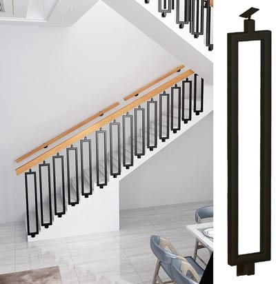 Metalen Balusters - Leuningpalen Spindels - Trap Afwerking - Verstelbare Hoek - 49 Inch - Zwart