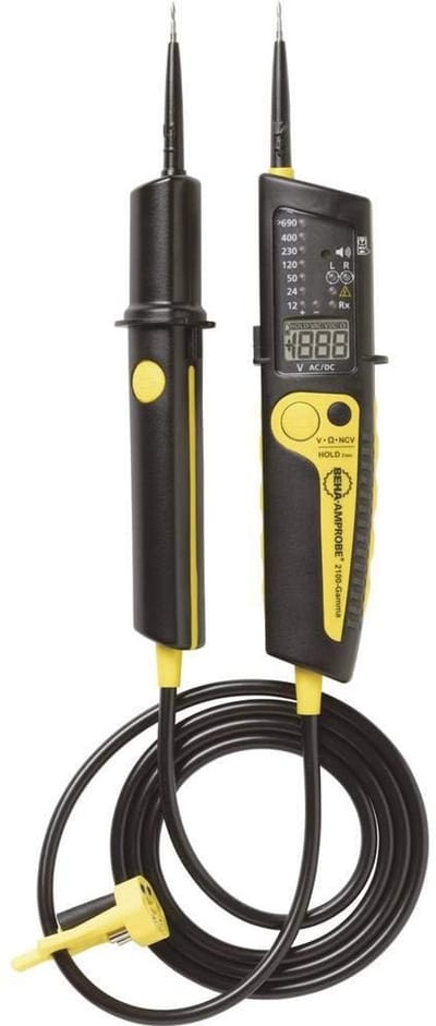 Tweepolige Spannings- en Continuïteittesters 12-1000 V/AC, 12-1200 V/DC - Veiligheid CAT II