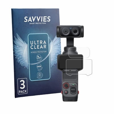 Savvies - Screenprotector voor Insta360 Luna Ultra (Display + Lens) - Folie Beschermfolie transparant 6 Stuks