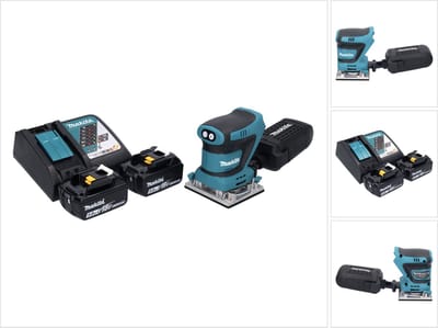 Makita DBO 482 RT accu-excentrische schuurmachine 18 V 112 x 102 mm + 2x accu 5,0 Ah + oplader