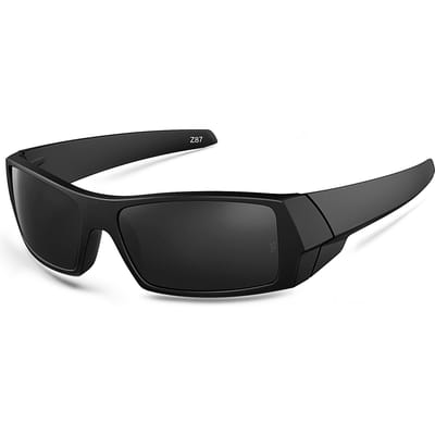 MAXJULI Z87 Lunettes de Soleil Lunettes Lunettes Enveloppantes pour Hommes Mode Vintage Sport Classique SShield UV400 pour Sport Travail 8231 W140363WW- black