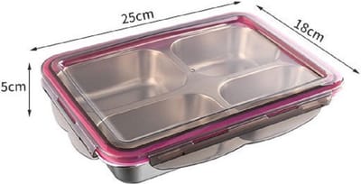 Lunchbox 4-vakken Lunchtrommel | Luchtdicht Lekvrij Nestbaar | Magnetron- en Vaatwasserbestendig – Bento Box