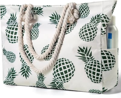 Grote Strandtas voor Vrouwen - Waterdichte en Zandbestendige Strandtasje met Rits - Ruim Zwem- en Strandtasje voor Strand, Zwembad of Reizen - Lichtgewicht en Duurzaam Polyester Strandzak