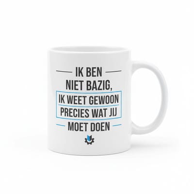 'Ik Ben De Slimste' Mok - Grappige Nederlandse Tekst Beker - 330 ml - Met Hersenen Graphic - Cadeau voor Slimmeriken (Zwarte Rand)