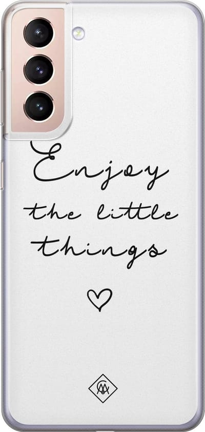 Casimoda® hoesje - Geschikt voor Samsung S21 - Enjoy Life - Backcover - Siliconen/TPU - Zwart