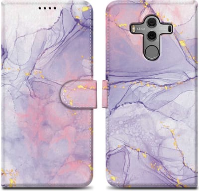 Cadorabo Hoesje geschikt voor Huawei MATE 10 PRO - Design Roze Paars Marmer No. 5 - Beschermhoes Case Cover met magnetische sluiting, standaardfunctie en kaartvakje