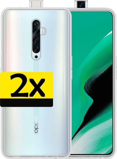 Hoesje - 2 Stuks - Geschikt voor OPPO Reno 2Z - Sterk & Shockproof - Case Siliconen - Back Cover - Telefoon Hoes - Telefoonhoesjes - Transparant