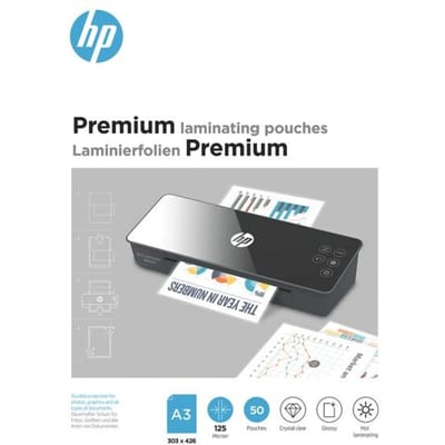 HP 9127 Premium Lamineerfolies A3 - Lamineerhoezen voor Warm Lamineren - Glanzend - 125 Micron - 50 Stuks