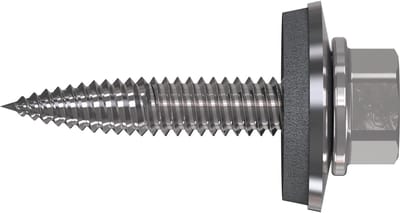 plaatschroeven RP-T2 Plus plaatschroeven 6,0x25 met zeskantkop en E16 afdichting, bimetaal A2, verzinkt staal - 100 stuks
