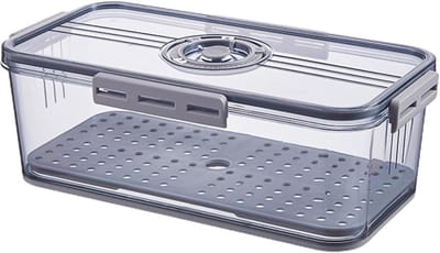 Broodcontainer - Broodbakje Opslag - Brood Vers Houden - Met Tijdregistratie - 335 cm - Grijs