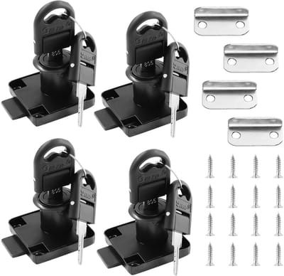 Dailygoods- Meubelslot 4 Stuks - Kastslot met Sleutel - Oplegslot - Veiligheidslock voor Lades - Meubelsloten - Roestvrij Staal