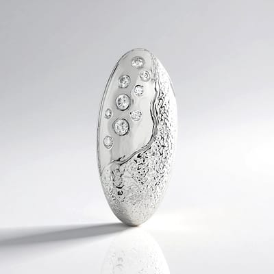 Cavill - Zilveren Hanger - 925 Sterling Zilver - Ovale Zirkoon 0,20 ct - Elegant Sieraad - Fonkelend 23x11 mm - Dames Sieraad
