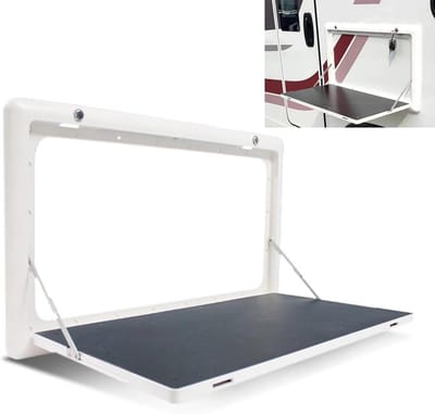 Vouwbare RV Tafel - Camper Tafel - Buiten Eten - Met LED Licht - 81x46 cm - Zilver