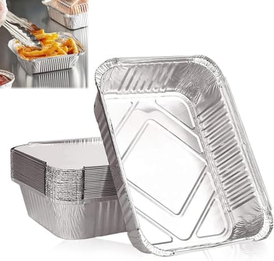 Allecto - Alu lekbakjes - Wegwerp grillschalen - Perfect voor barbecue - 20 stuks - Aluminium vetopvangbakjes - Geschikt voor picknick - 22 x 16 cm