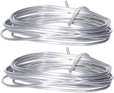 Hobby draad - 2x - hobby en knutsel draad - 2 mm x 200 cm - Bloemendraad/aluminiumdraad - zilver